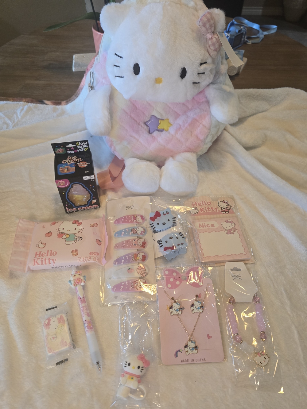 Hello Kitty Kids Plush Backpack and Accessory Set - Pink & White